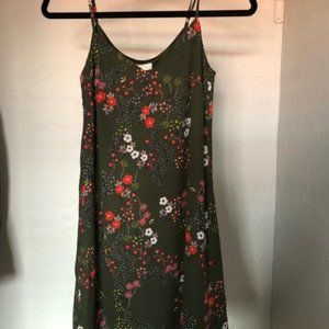 FLORAL GREEN SLIP DRESS